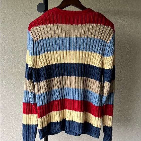Liz Claiborne Ribbed Striped Vneck Long Sleeve Sweater - size Large - Picture 7 of 7
